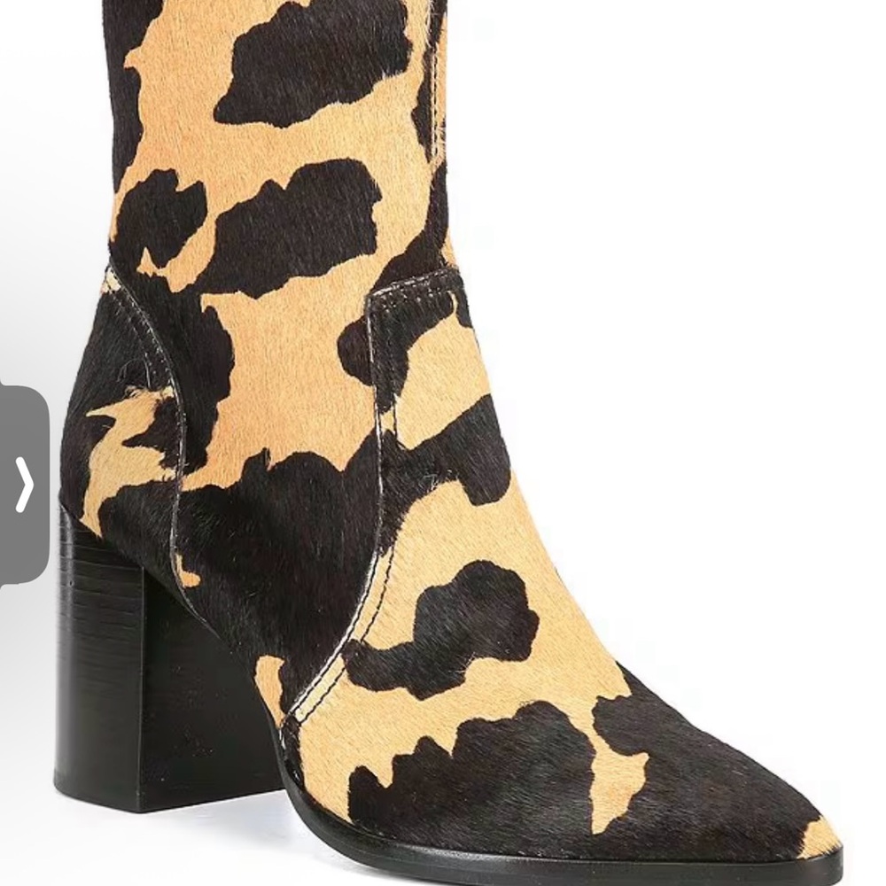 Darnold Printed Haircalf Block Heel Booties